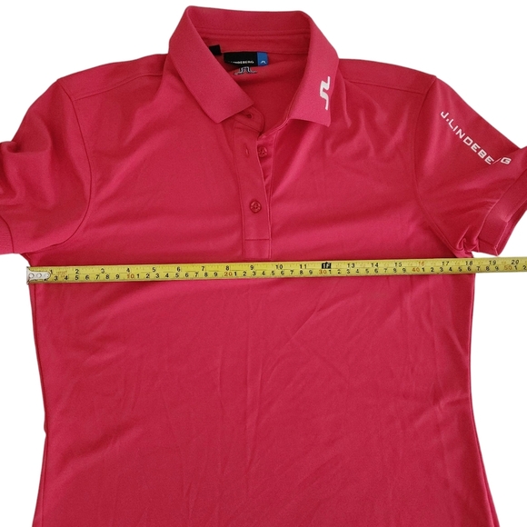 J. LINDEBERG Tour tech slim fit polo golf pink (coral) large - Picture 8 of 10